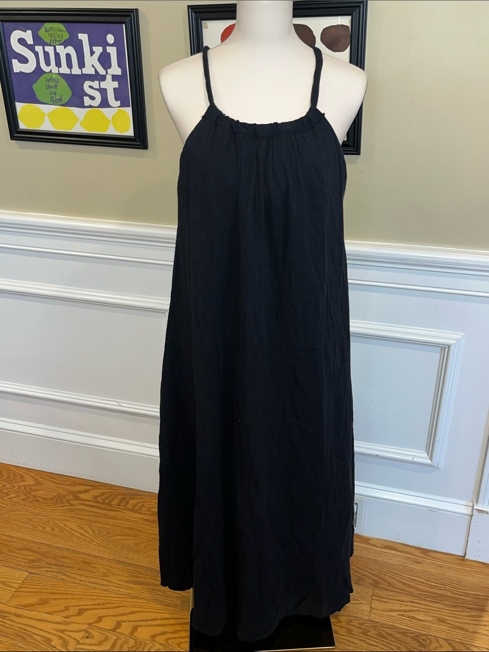 Shebird Black Sofia Gauze Maxi Dress